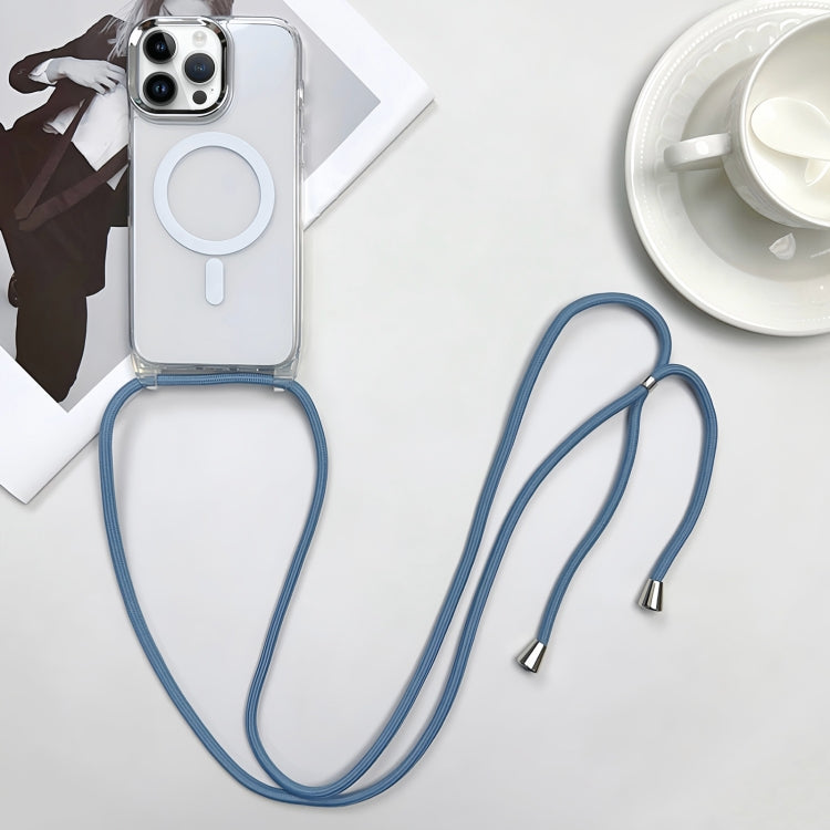 For iPhone 13 Pro Max MagSafe Magnetic PC + TPU Phone Case with Lanyard(Grey Blue) - iPhone 13 Pro Max Cases by buy2fix | Online Shopping UK | buy2fix