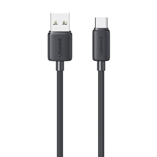 USAMS US-SJ698 USB to USB-C / Type-C 3A Striped Fast Charge Data Cable, Length:3m(Black) - USB-C & Type-C Cable by USAMS | Online Shopping UK | buy2fix