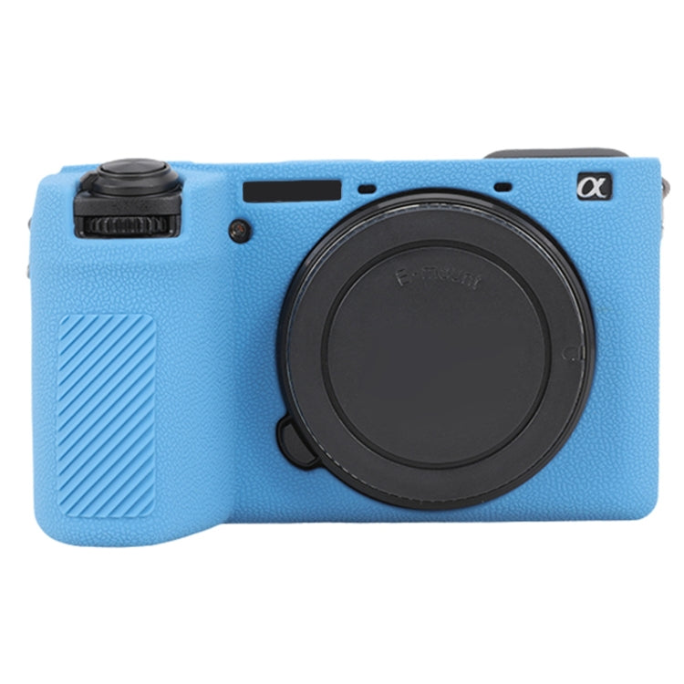 For Sony ILCE-6700 / A6700 Litchi Texture Soft Silicone Protective Case(Blue) - Protective Case by buy2fix | Online Shopping UK | buy2fix