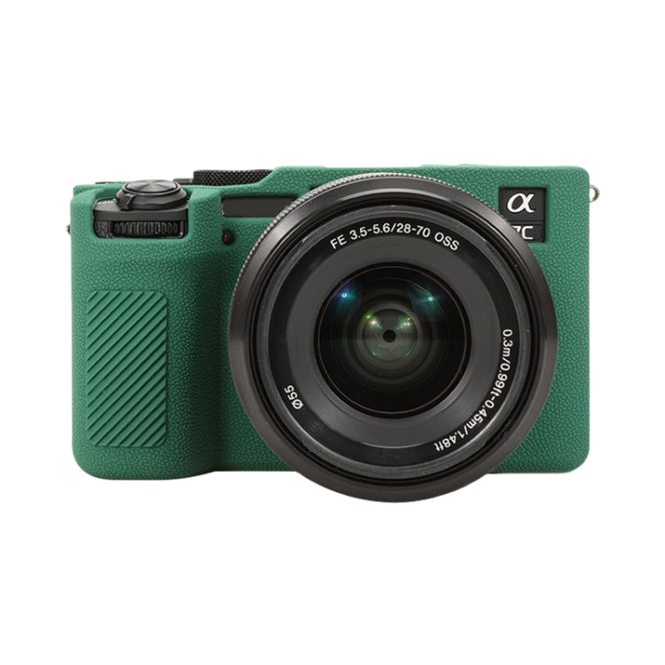 For Sony ILCE-7CM2 / A7C II / A7CR Litchi Texture Soft Silicone Protective Case(Green) - Protective Case by buy2fix | Online Shopping UK | buy2fix