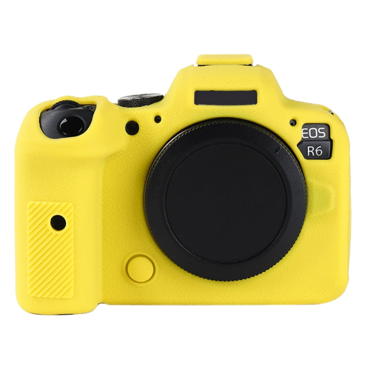 For Canon EOS R6 Mark II Litchi Texture Soft Silicone Protective Case(Yellow) - Protective Case by buy2fix | Online Shopping UK | buy2fix