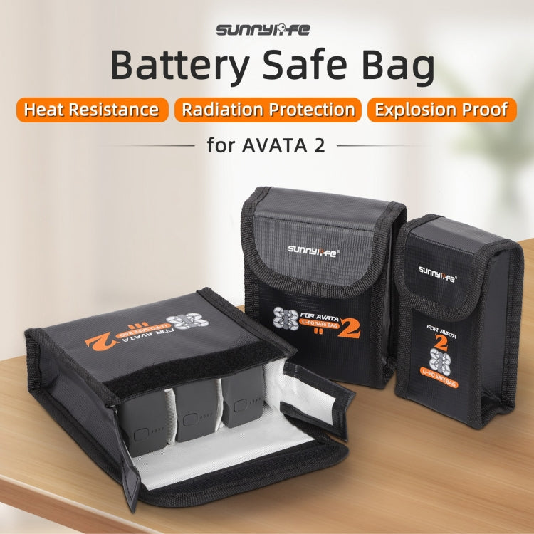 For DJI Avata 2 Sunnylife Battery Explosion-proof Safe Bag Protective Li-Po Safe Bag(For 3pcs Batteries) - Cases & Bags by Sunnylife | Online Shopping UK | buy2fix