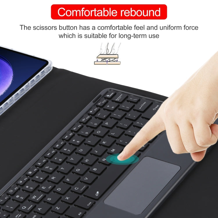 For Xiaomi Pad 6 Square Button Bluetooth Keyboard Rotatable Holder Leather Case with Touchpad(Black) - Others Keyboard by buy2fix | Online Shopping UK | buy2fix