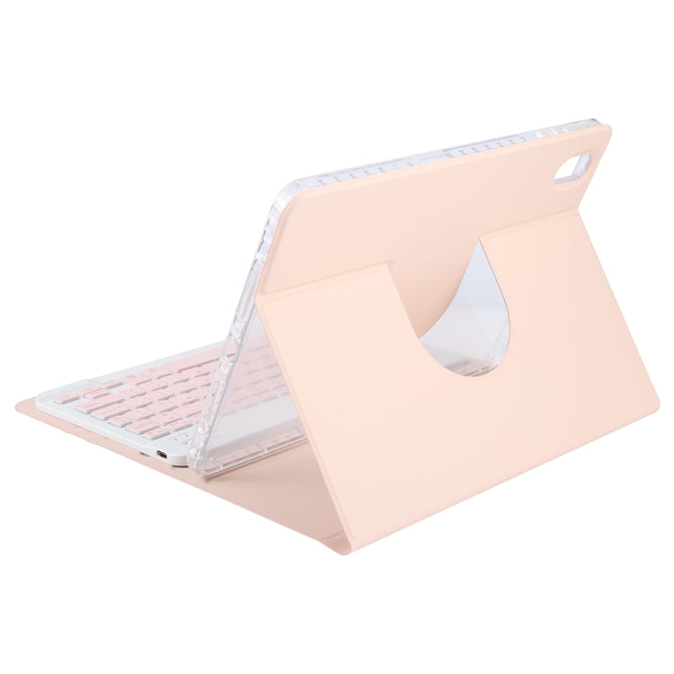 For Xiaomi Pad 6 Square Button Backlight Bluetooth Keyboard Rotatable Holder Leather Case(Rose Gold) - Others Keyboard by buy2fix | Online Shopping UK | buy2fix