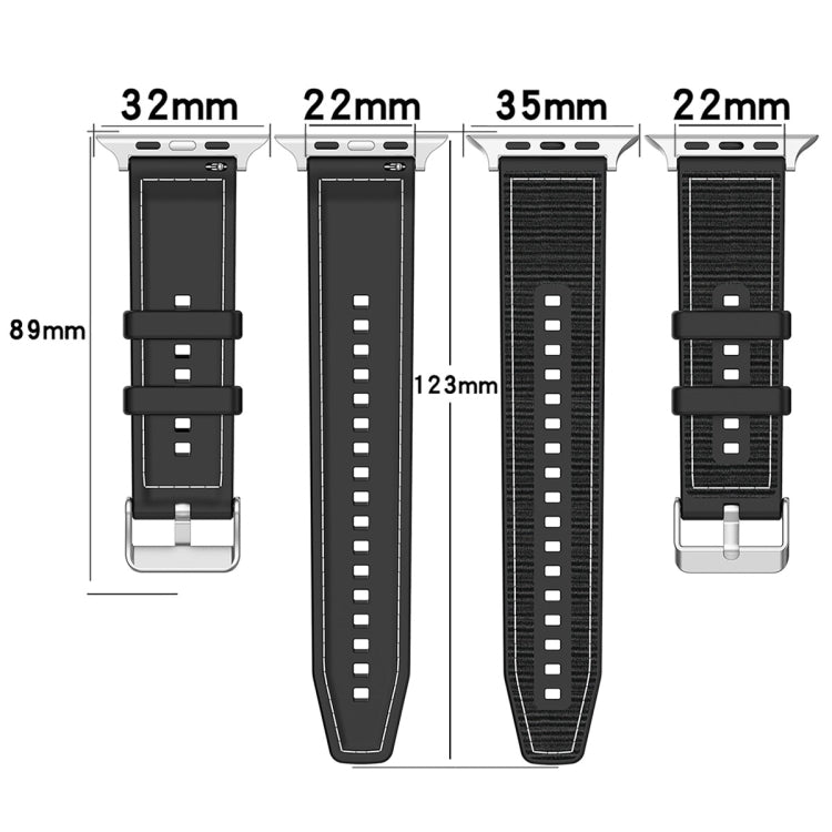 For Apple Watch Ultra 2 49mm Ordinary Buckle Hybrid Nylon Braid Silicone Watch Band(Grey) - Watch Bands by buy2fix | Online Shopping UK | buy2fix