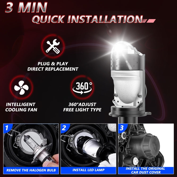 N6 Car Plug-in Dual Condenser Lens Headlight(Black) - LED Headlamps by buy2fix | Online Shopping UK | buy2fix