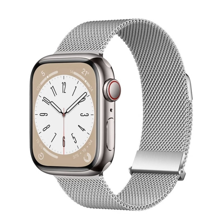 For Apple Watch SE 2022 44mm ZGA Milanese Magnetic Metal Watch Band(Silver) - Watch Bands by ZGA | Online Shopping UK | buy2fix