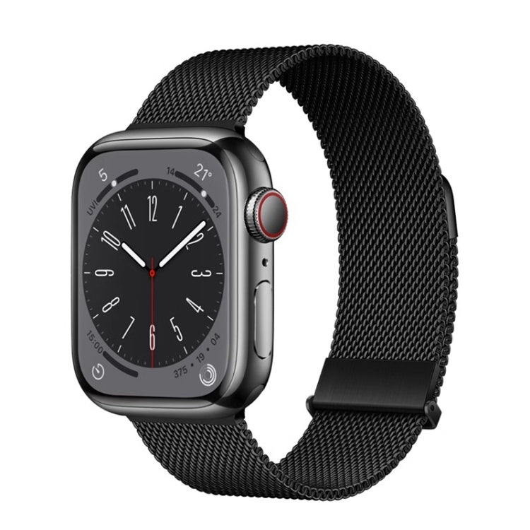 For Apple Watch SE 44mm ZGA Milanese Magnetic Metal Watch Band(Black) - Watch Bands by ZGA | Online Shopping UK | buy2fix