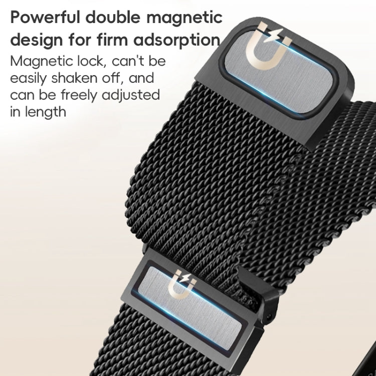 For Apple Watch Series 7 45mm ZGA Milanese Magnetic Metal Watch Band(Black) - Watch Bands by ZGA | Online Shopping UK | buy2fix