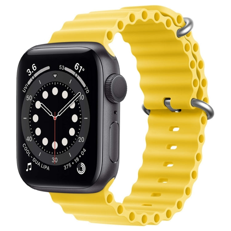 For Apple Watch Series 6 44mm ZGA Ocean Silicone Watch Band(Yellow) - Watch Bands by ZGA | Online Shopping UK | buy2fix