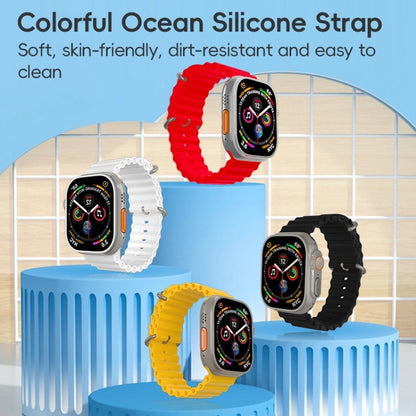 For Apple Watch Series 10 42mm ZGA Ocean Silicone Watch Band(Black) - Watch Bands by ZGA | Online Shopping UK | buy2fix