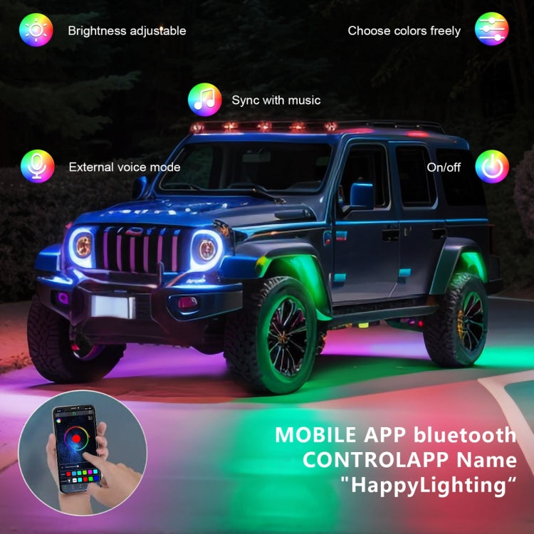 6 in 1 G6 RGB Colorful Car Chassis Light LED Music Atmosphere Light With 4-Button Remote Control - Atmosphere lights by buy2fix | Online Shopping UK | buy2fix