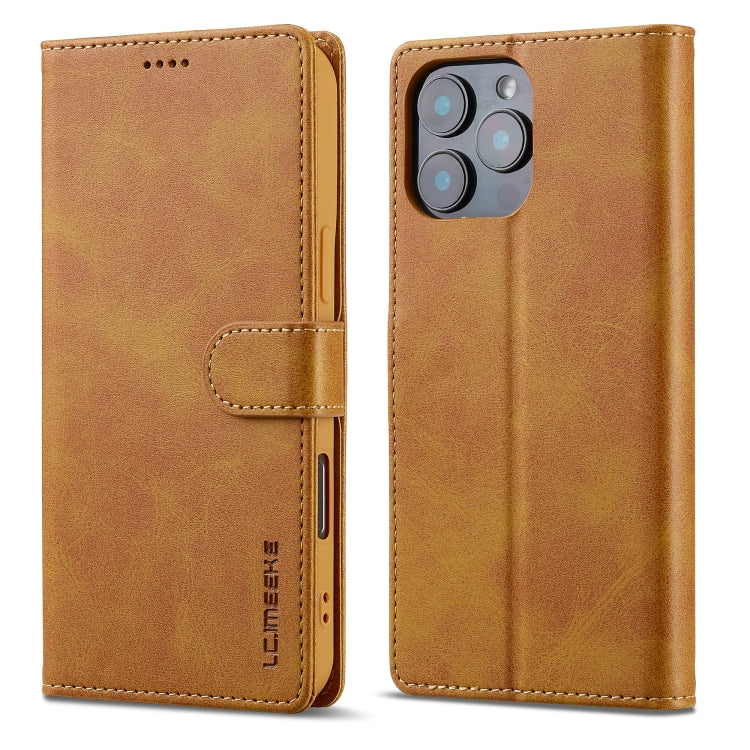 LC.IMEEKE Calf Texture Horizontal Flip Leather Case For iPhone 16 Pro Max(Yellow) - iPhone 16 Pro Max Cases by LC.IMEEKE | Online Shopping UK | buy2fix