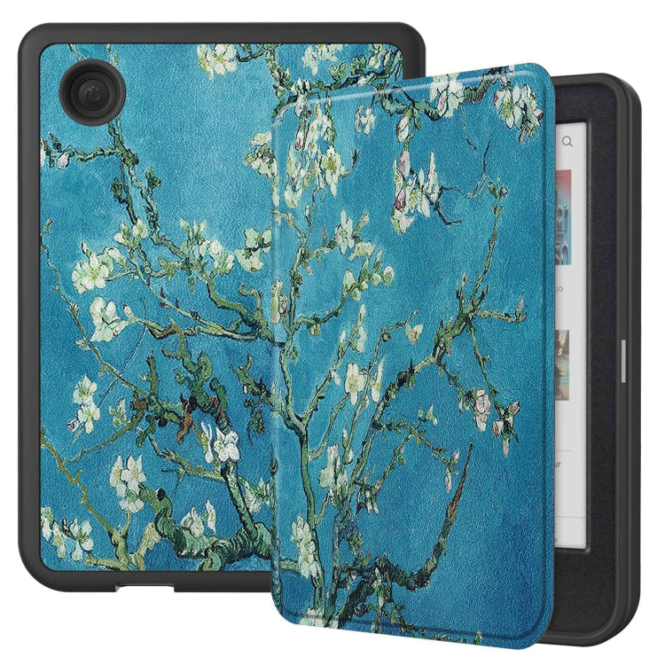 For KOBO Clara Colour 2024 / BW Painted Voltage Caster TPU Leather Smart Tablet Case(Apricot Blossom) - Others by buy2fix | Online Shopping UK | buy2fix