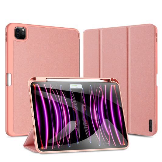 For iPad Pro 11 2024 DUX DUCIS Domo Series Cloth Texture Magnetic Leather Tablet Case(Pink) - iPad Pro 11 2024 Cases by DUX DUCIS | Online Shopping UK | buy2fix