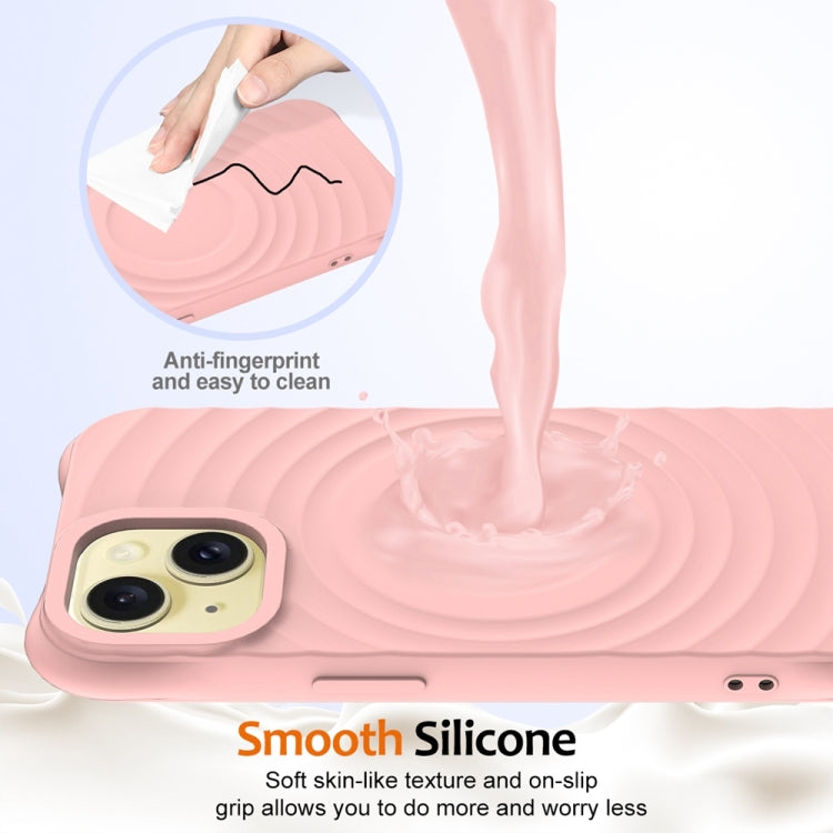 For iPhone 14 Wave Texture MagSafe Magnetic Liquid Silicone Phone Case(Pink) - iPhone 14 Cases by buy2fix | Online Shopping UK | buy2fix