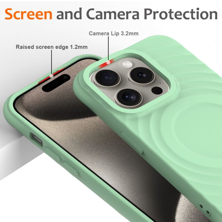 For iPhone 13 Pro Max Wave Texture MagSafe Magnetic Liquid Silicone Phone Case(Green) - iPhone 13 Pro Max Cases by buy2fix | Online Shopping UK | buy2fix