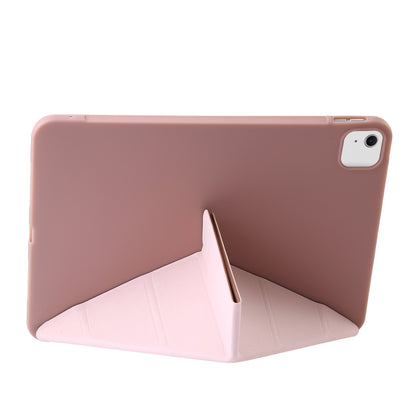 For iPad Air 13 2024 TPU Deformation Flip Leather Tablet Case with Holder(Rose Gold) - iPad Air 13 2024 Cases by buy2fix | Online Shopping UK | buy2fix