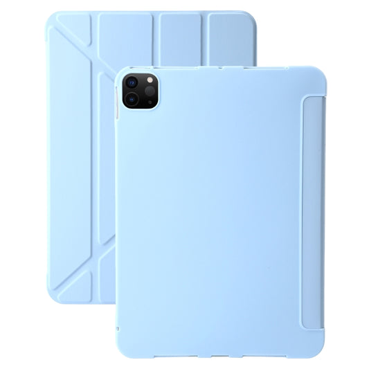 For iPad Pro 13 2024 TPU Deformation Flip Leather Tablet Case with Holder(Sky Blue) - iPad Pro 13 2024 Cases by buy2fix | Online Shopping UK | buy2fix