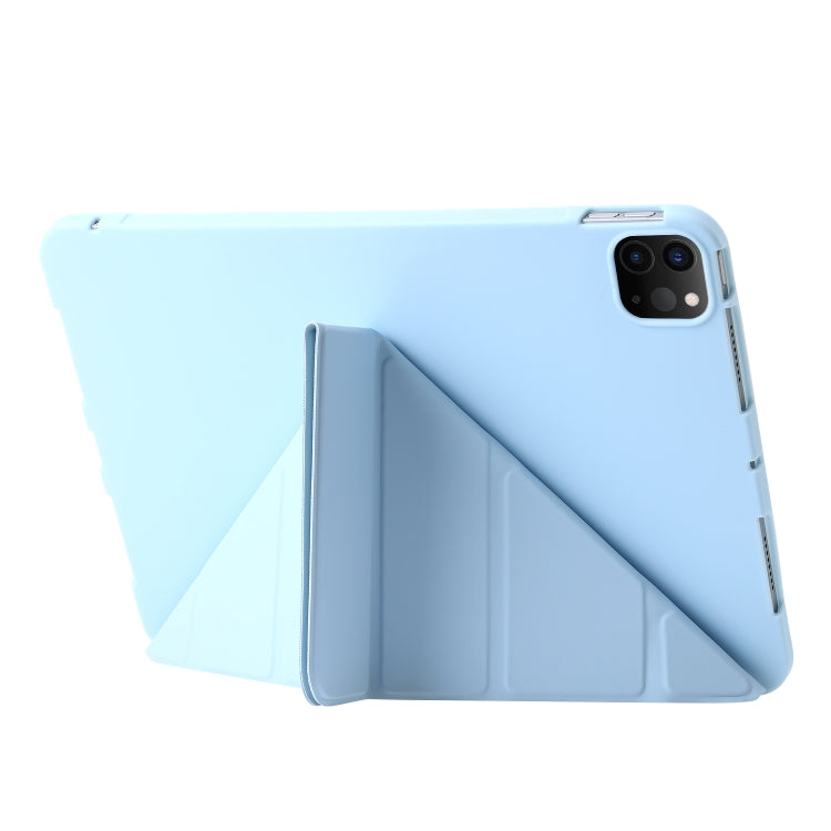 For iPad Pro 13 2024 TPU Deformation Flip Leather Tablet Case with Holder(Sky Blue) - iPad Pro 13 2024 Cases by buy2fix | Online Shopping UK | buy2fix