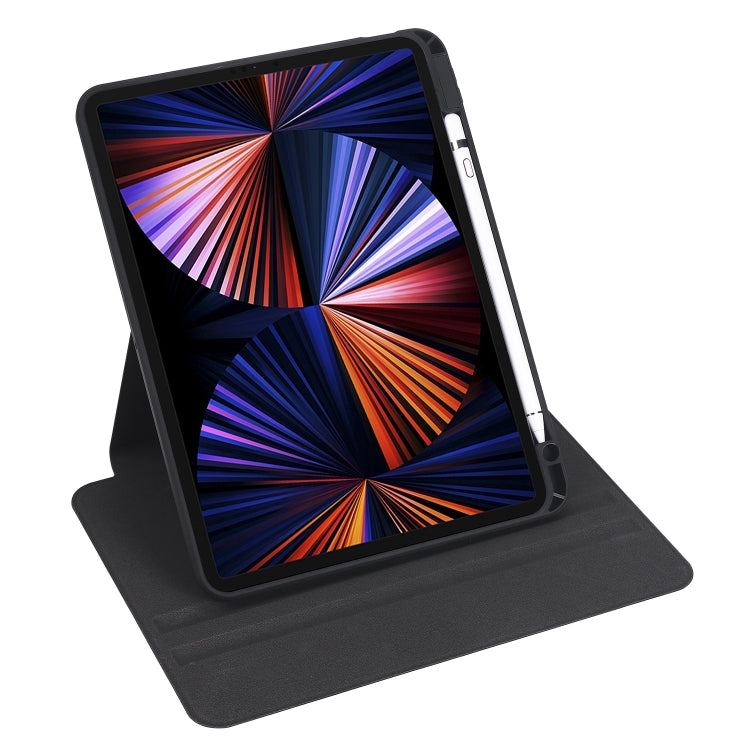 For iPad Pro 13 2024 Acrylic 360 Degree Rotation Holder Leather Tablet Case(Black) - iPad Pro 13 2024 Cases by buy2fix | Online Shopping UK | buy2fix