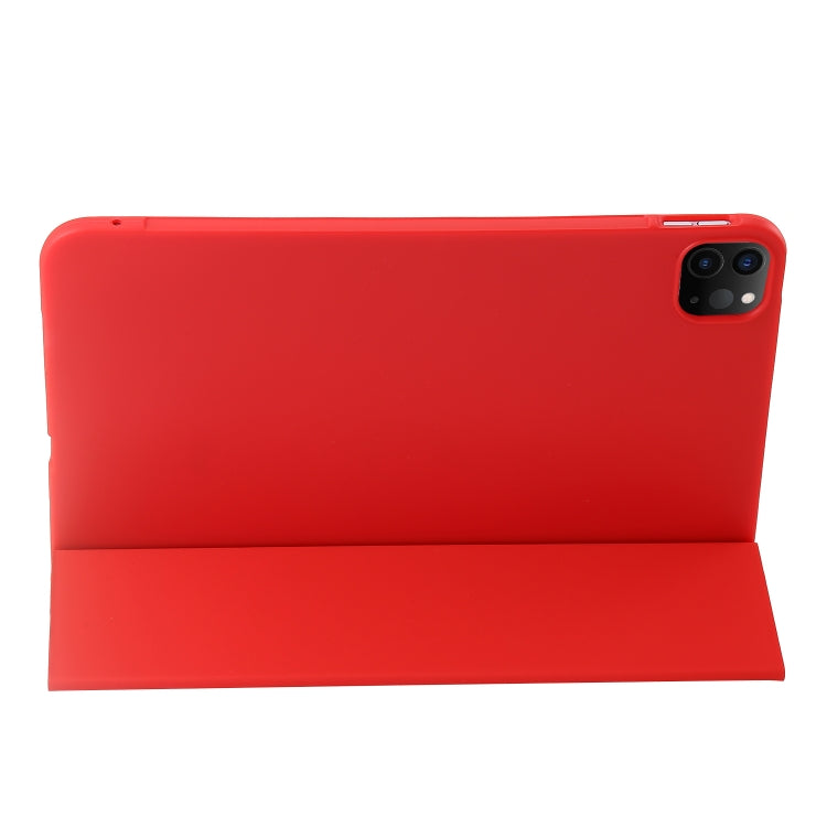 For iPad Pro 11 2024 Three-fold Holder Flip Tablet Leather Case(Red) - iPad Pro 11 2024 Cases by buy2fix | Online Shopping UK | buy2fix