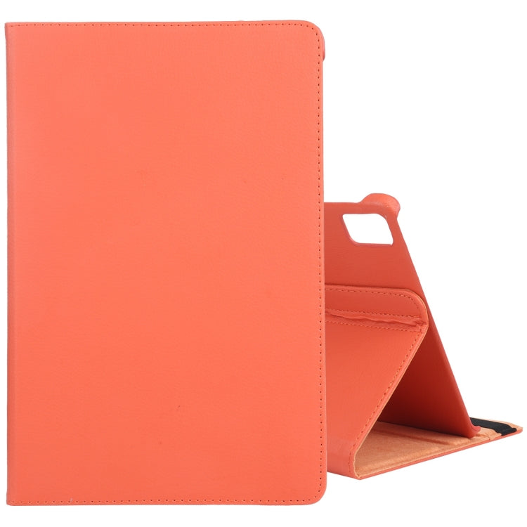 For iPad Air 11 2024 360 Degree Rotation Litchi Texture Leather Tablet Case with Holder(Orange) - iPad Air 11 2024 Cases by buy2fix | Online Shopping UK | buy2fix