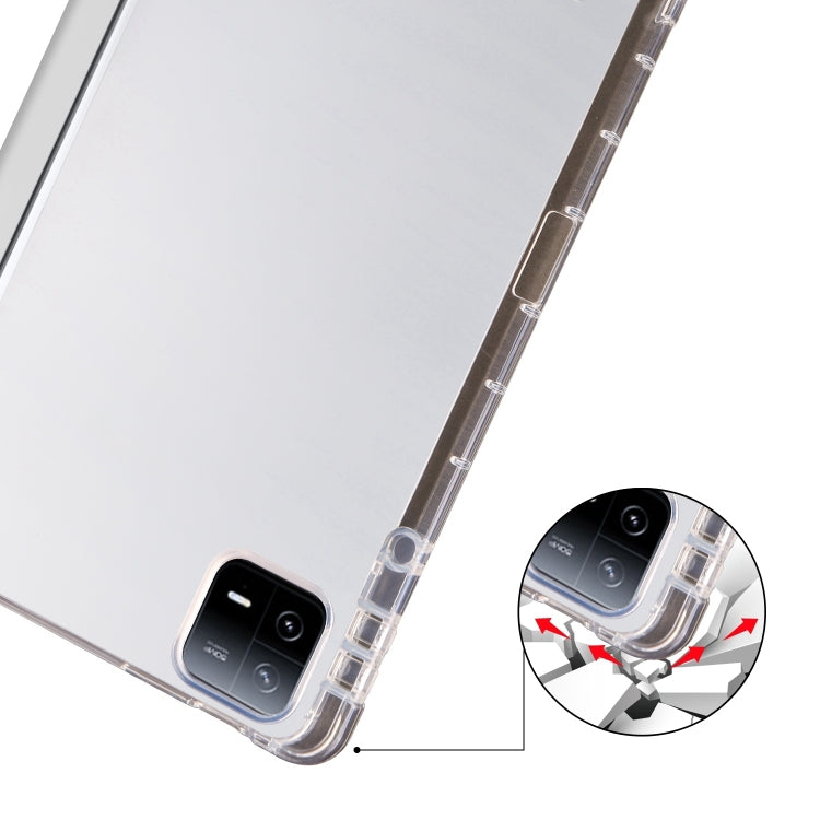 For iPad Air 13 2024 3-fold Clear TPU Smart Leather Tablet Case with Pen Slot(Space Gray) - iPad Air 13 2024 Cases by buy2fix | Online Shopping UK | buy2fix