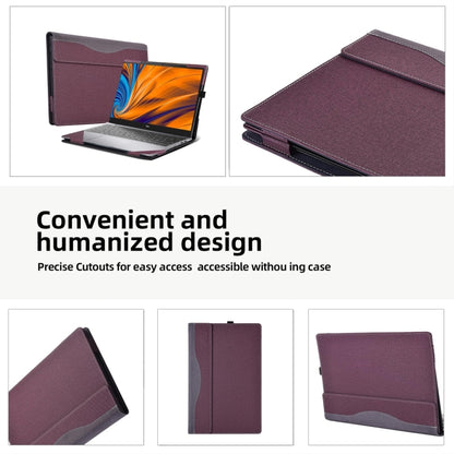 For HP Spectre x360 15-df / 15-ch Leather Laptop Shockproof Protective Case(Wine Red) - Screen & Keyboard Cover by buy2fix | Online Shopping UK | buy2fix