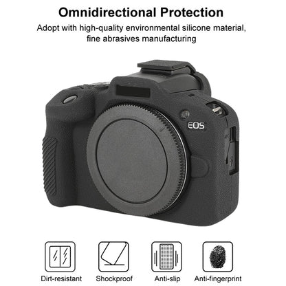 For Canon EOS R100 Litchi Texture Soft Silicone Protective Case(Black) - Protective Case by buy2fix | Online Shopping UK | buy2fix