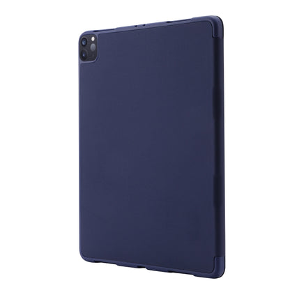 For iPad Pro 11 2024 Skin Feel Tri-fold Leather Tablet Case with Pen Slot(Dark Blue) - iPad Pro 11 2024 Cases by buy2fix | Online Shopping UK | buy2fix