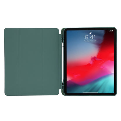 For iPad Pro 11 2024 Skin Feel Tri-fold Leather Tablet Case with Pen Slot(Dark Blue) - iPad Pro 11 2024 Cases by buy2fix | Online Shopping UK | buy2fix