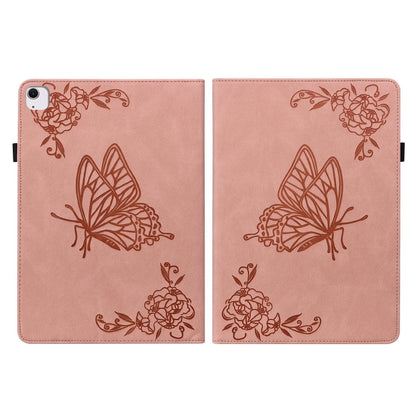 For iPad Air 11 2024 Butterfly Flower Embossed Leather Tablet Case(Rose Gold) - iPad Air 11 2024 Cases by buy2fix | Online Shopping UK | buy2fix