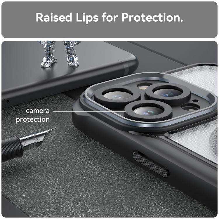 For iPhone 11 Pro Carbon Fiber Texture MagSafe Translucent Phone Case(Black) - iPhone 11 Pro Cases by buy2fix | Online Shopping UK | buy2fix