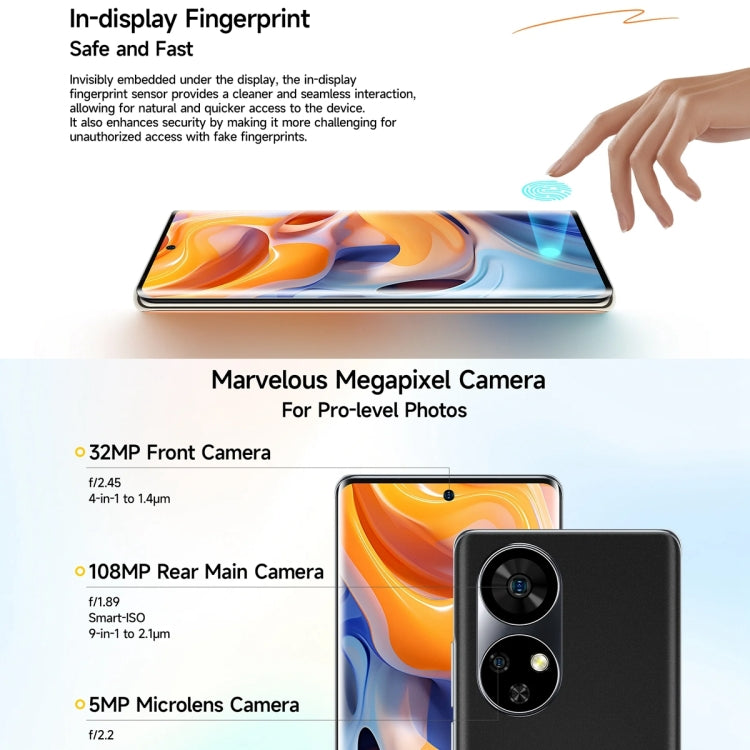 Ulefone Note 17 Pro, 12GB+256GB, Screen Fingerprint, 6.78 inch Android 13 MediaTek Helio G99 MTK6789 Octa Core, NFC, Network: 4G(Amber Orange) - Ulefone by Ulefone | Online Shopping UK | buy2fix