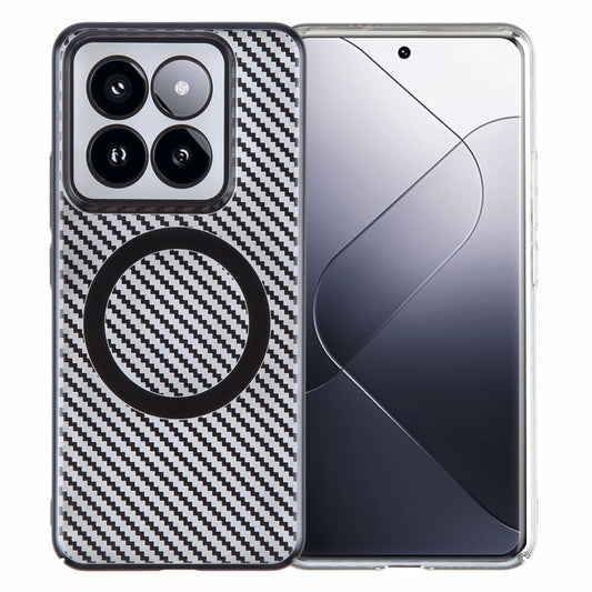 For Xiaomi 14 Pro 6D Plated Carbon Fiber Clear Magsafe PC Phone Case(Starry Black) - 14 Pro Cases by buy2fix | Online Shopping UK | buy2fix