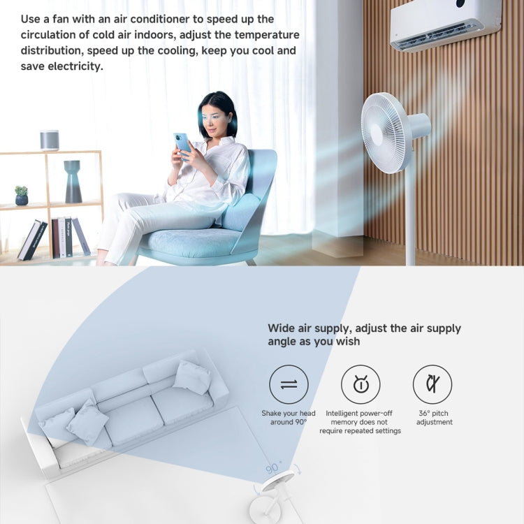 Xiaomi Mijia Smart Floor Fan, US Plug(White) - Electric Fans by Xiaomi | Online Shopping UK | buy2fix