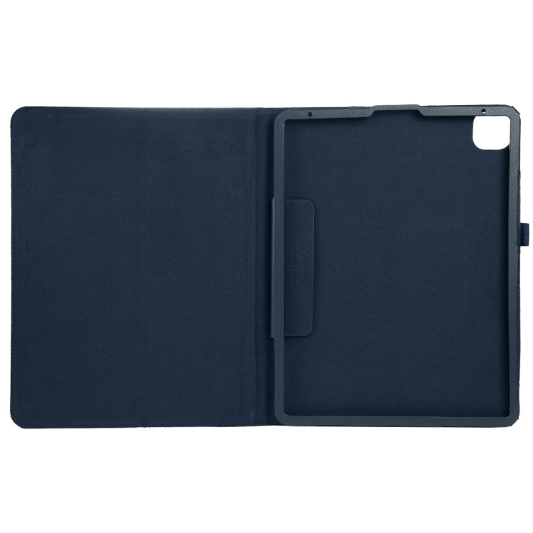 For iPad Air 11 2024 Litchi Texture Solid Color Leather Tablet Case(Dark Blue) - iPad Air 11 2024 Cases by buy2fix | Online Shopping UK | buy2fix