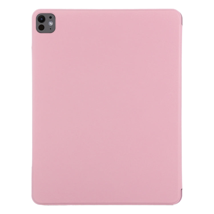 For iPad Pro 13 2024 Double-sided Clip Fixed Buckle Magnetic PU Leather Smart Tablet Case(Light Pink) - iPad Pro 13 2024 Cases by buy2fix | Online Shopping UK | buy2fix