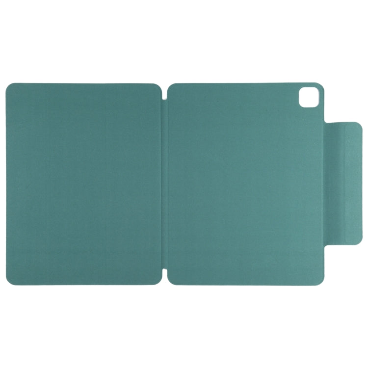 For iPad Pro 11 2024 Double-sided Clip Fixed Buckle Magnetic PU Leather Smart Tablet Case(Green) - iPad Pro 11 2024 Cases by buy2fix | Online Shopping UK | buy2fix