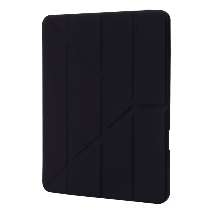 For iPad Pro 13 2024 Deformation Transparent Acrylic Leather Tablet Case(Black) - iPad Pro 13 2024 Cases by buy2fix | Online Shopping UK | buy2fix