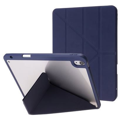 For iPad Air 11 2024 Deformation Transparent Acrylic Leather Tablet Case(Dark Blue) - iPad Air 11 2024 Cases by buy2fix | Online Shopping UK | buy2fix