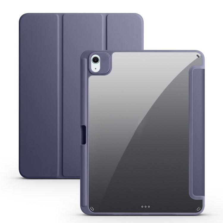 For iPad Air 11 2024 Acrylic 3-folding Smart Leather Tablet Case(Purple) - iPad Air 11 2024 Cases by buy2fix | Online Shopping UK | buy2fix