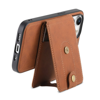 For iPhone 14 Pro Denior D14 NK Retro Pattern MagSafe Magnetic Card Holder Leather Phone Case(Brown) - iPhone 14 Pro Cases by Denior | Online Shopping UK | buy2fix