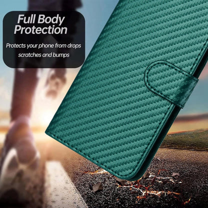 For Xiaomi Redmi K70 / K70 Pro YX0070 Carbon Fiber Buckle Leather Phone Case with Lanyard(Dark Green) - K70 Cases by buy2fix | Online Shopping UK | buy2fix