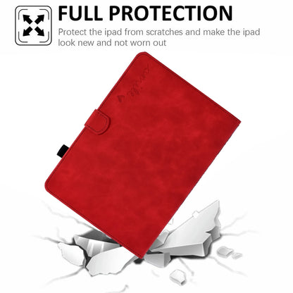 For iPad Pro 11 2024 Embossed Smile Smart Leather Tablet Case(Red) - iPad Pro 11 2024 Cases by buy2fix | Online Shopping UK | buy2fix