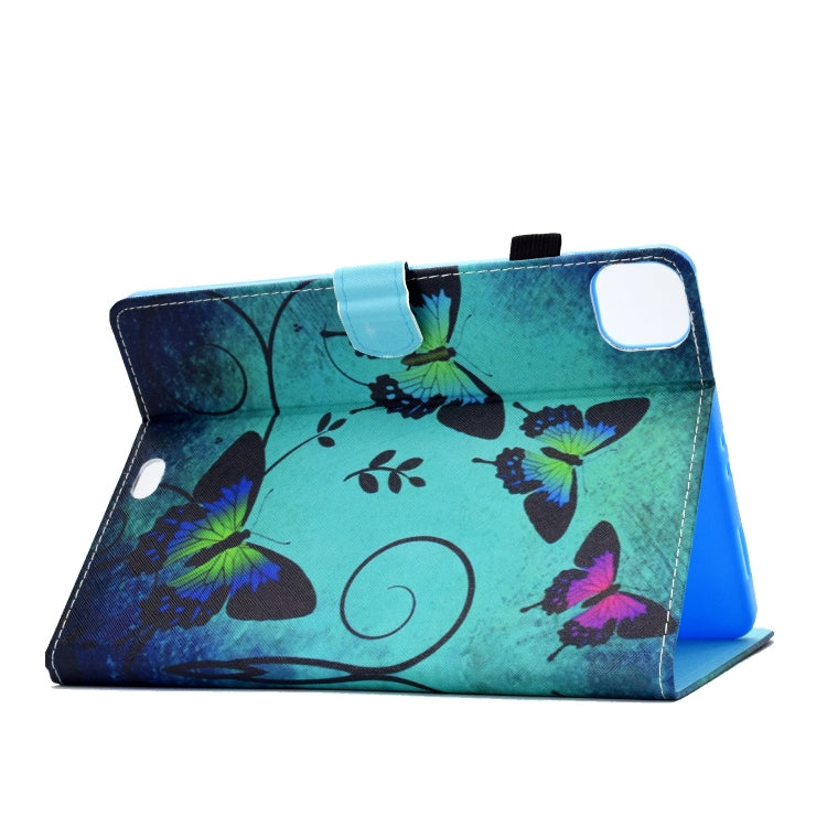 For iPad Pro 11 2024 Painted Stitching Smart Leather Tablet Case(Green Butterflies) - iPad Pro 11 2024 Cases by buy2fix | Online Shopping UK | buy2fix