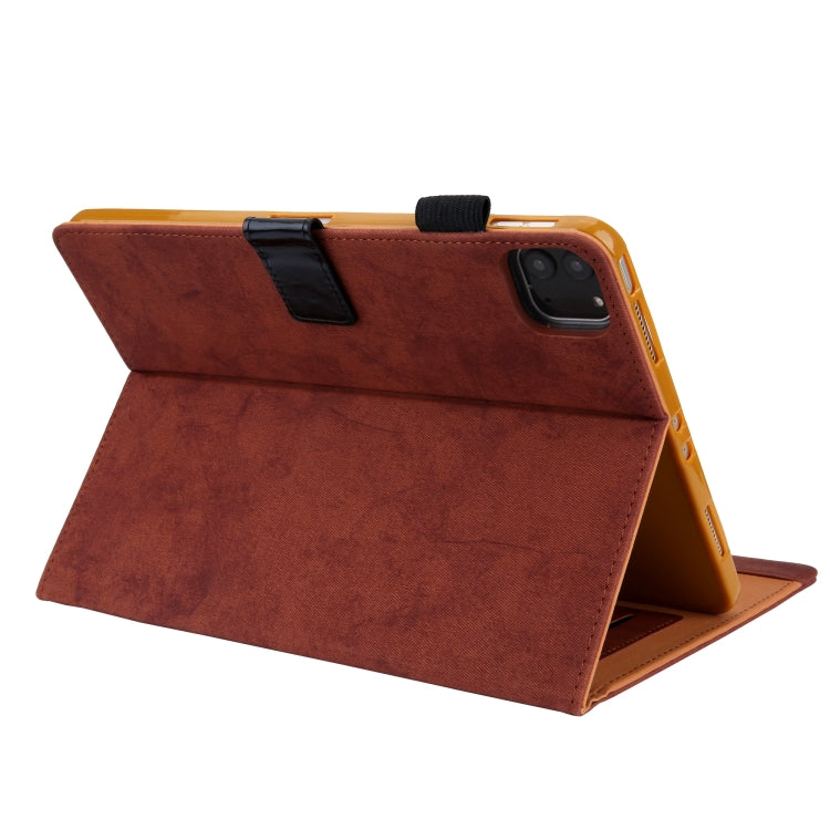 For iPad Pro 11 2024 Cloth Texture Leather Tablet Case(Brown) - iPad Pro 11 2024 Cases by buy2fix | Online Shopping UK | buy2fix