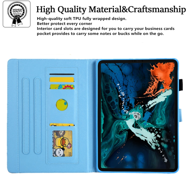 For iPad Pro 11 2024 Colored Drawing Leather Smart Tablet Case(Blue Gold) - iPad Pro 11 2024 Cases by buy2fix | Online Shopping UK | buy2fix