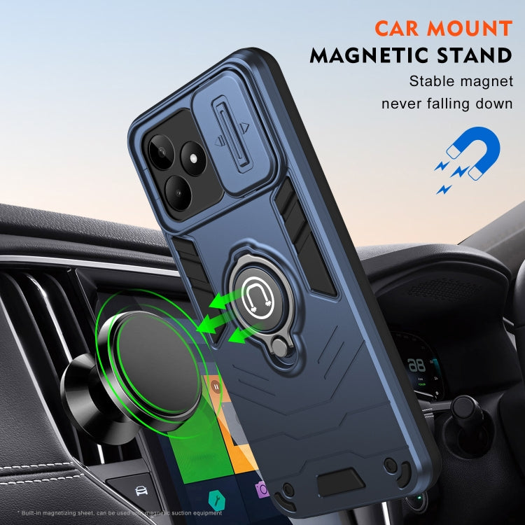For Realme C53 / C51 / Narzo N53 Camshield Ring Holder Phone Case(Royal Blue) - Realme Cases by buy2fix | Online Shopping UK | buy2fix